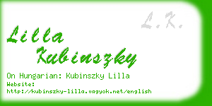 lilla kubinszky business card